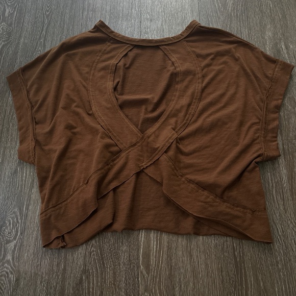 Women’s Brown Relaxed Crop Top - Picture 2 of 2